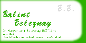 balint beleznay business card